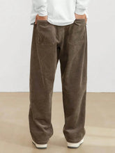 Brown Korean Casual Regular Fit Corduroy Trouser